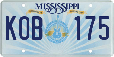 MS license plate KOB175