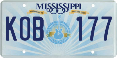 MS license plate KOB177