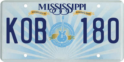 MS license plate KOB180