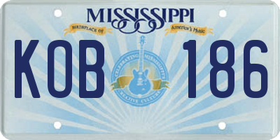 MS license plate KOB186