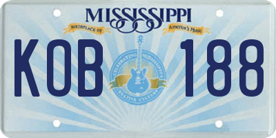 MS license plate KOB188