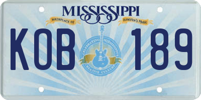 MS license plate KOB189