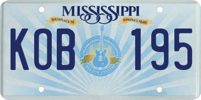 MS license plate KOB195