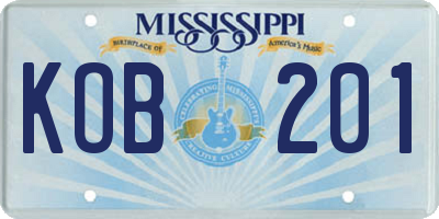 MS license plate KOB201