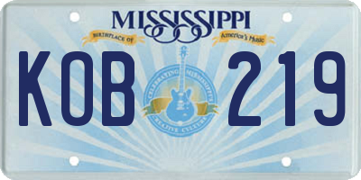 MS license plate KOB219