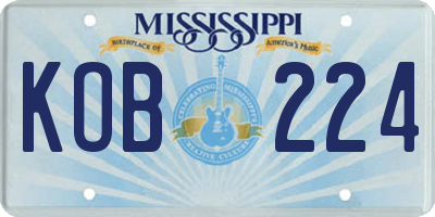 MS license plate KOB224