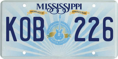 MS license plate KOB226