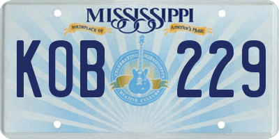 MS license plate KOB229