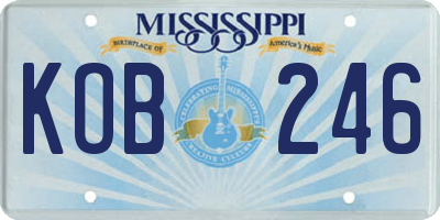 MS license plate KOB246