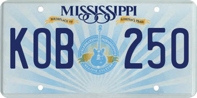 MS license plate KOB250