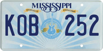 MS license plate KOB252