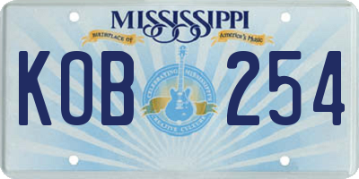 MS license plate KOB254