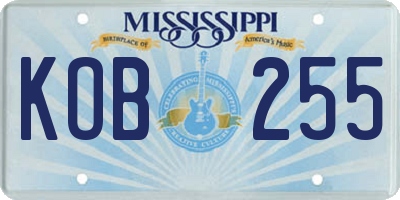 MS license plate KOB255