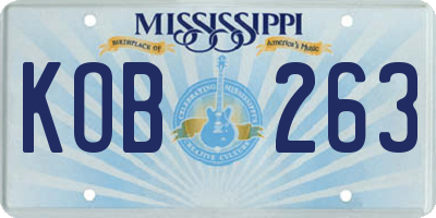 MS license plate KOB263