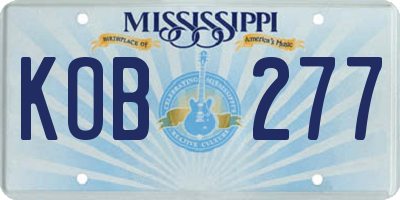 MS license plate KOB277