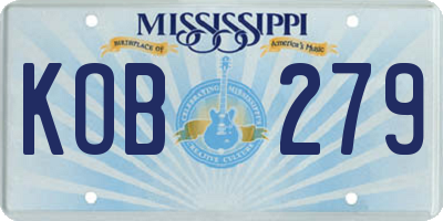 MS license plate KOB279