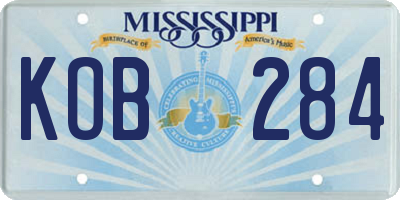 MS license plate KOB284