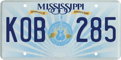 MS license plate KOB285