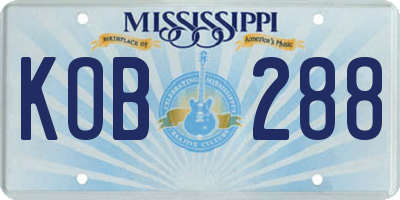 MS license plate KOB288