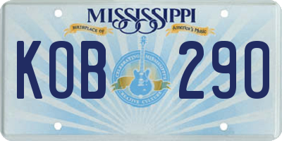 MS license plate KOB290