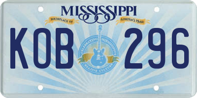 MS license plate KOB296