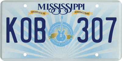 MS license plate KOB307