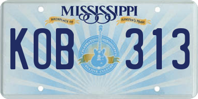 MS license plate KOB313
