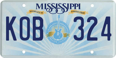MS license plate KOB324