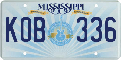 MS license plate KOB336
