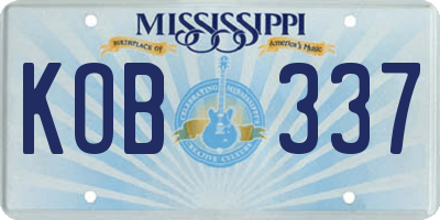 MS license plate KOB337