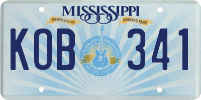 MS license plate KOB341