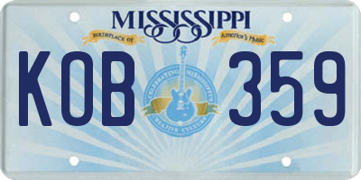 MS license plate KOB359