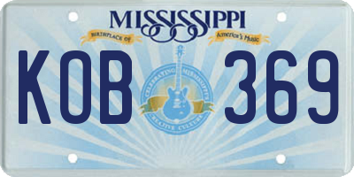 MS license plate KOB369
