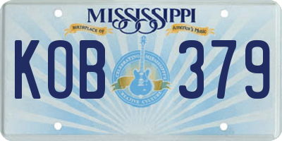 MS license plate KOB379
