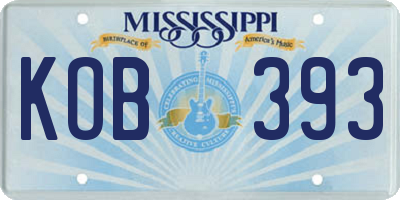MS license plate KOB393