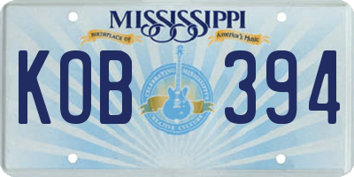 MS license plate KOB394