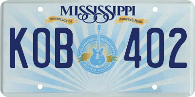 MS license plate KOB402