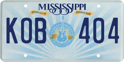 MS license plate KOB404