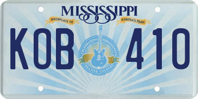 MS license plate KOB410