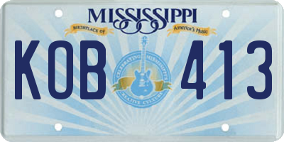 MS license plate KOB413