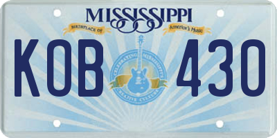 MS license plate KOB430