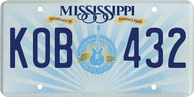 MS license plate KOB432