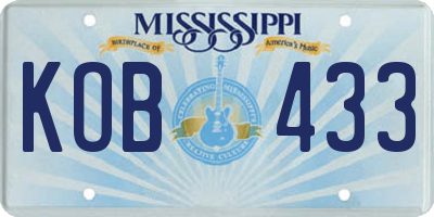 MS license plate KOB433