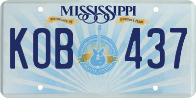 MS license plate KOB437