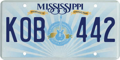 MS license plate KOB442