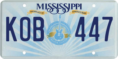 MS license plate KOB447