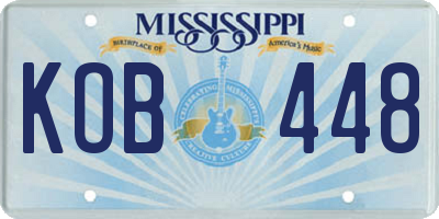 MS license plate KOB448