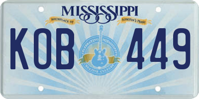 MS license plate KOB449