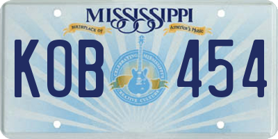 MS license plate KOB454