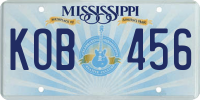 MS license plate KOB456